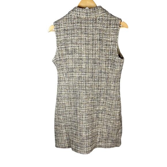 Theory Mixed Tweed Military Mini Dress Size 6 Wheat Multi - Picture 2 of 13